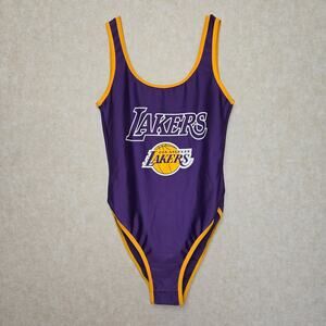 NBA Los Angeles Lakers Womens Small Purple Gold One Piece Swimsuit Bodysuit